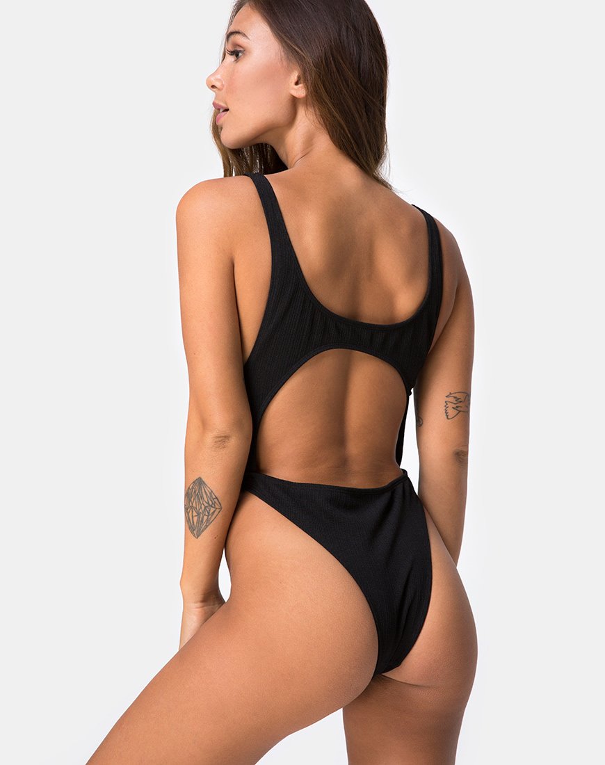 Imagen del bañador Mejia en rib negro