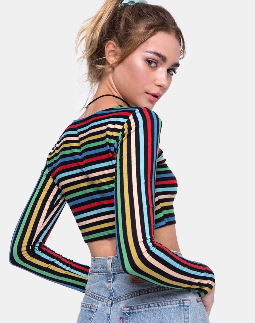 Melah Crop Top en PE Stripe