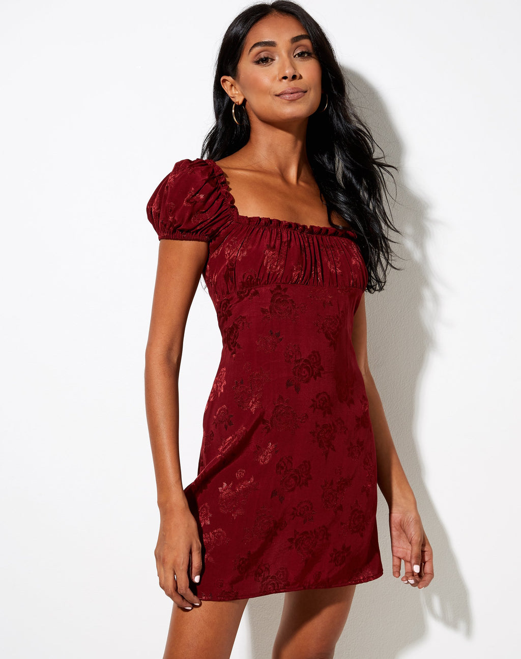 Mini Vestido Menta en Satén Rosa Mora