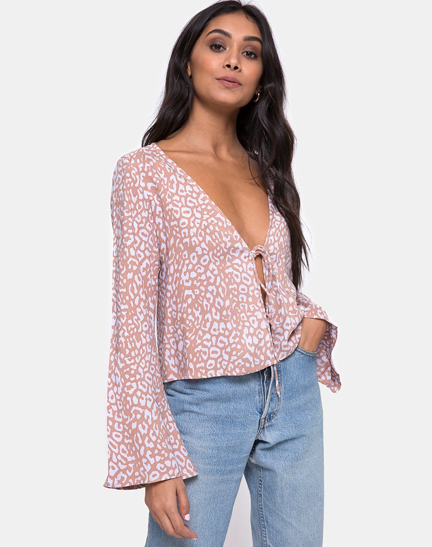 Blusa Mérida de lunares de leopardo