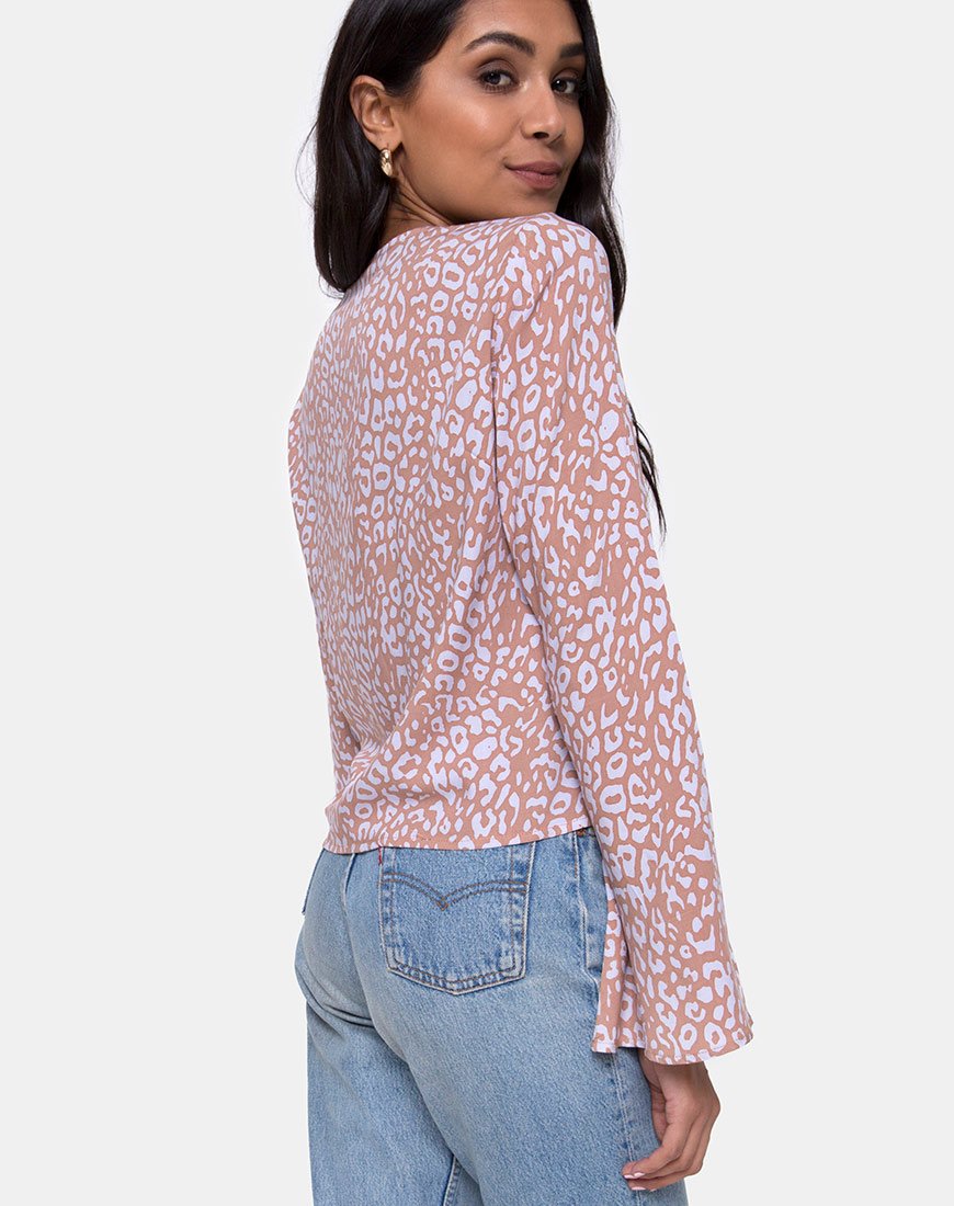 Blusa Mérida de lunares de leopardo