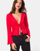 Imagen de la blusa Mérida de satén rojo