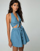 Imagen de Thione Falda Skater en Denim Lavado Verano Chambray