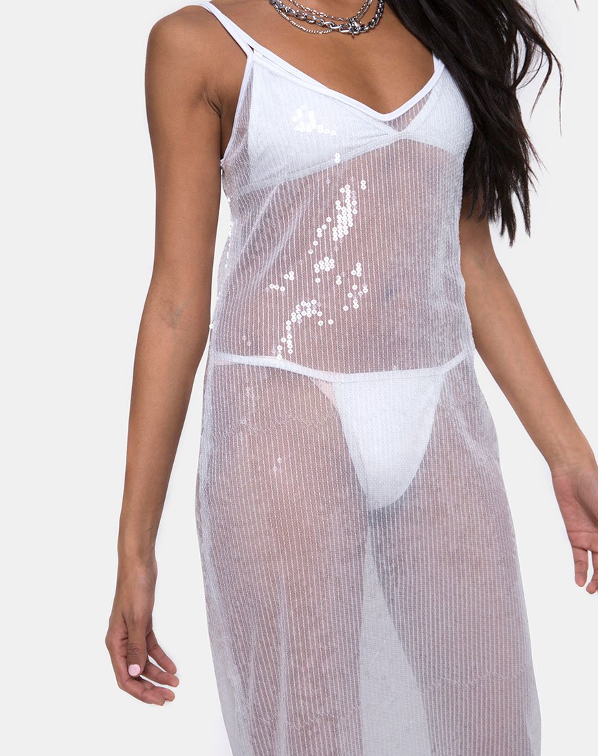 Imagen del vestido Midnight Sheer de lentejuelas transparentes