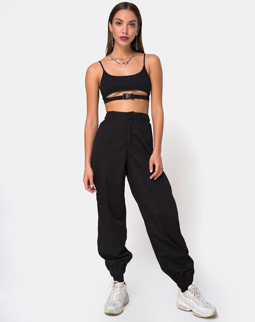 Imagen de Milipe Crop Top en negro Hebillas
