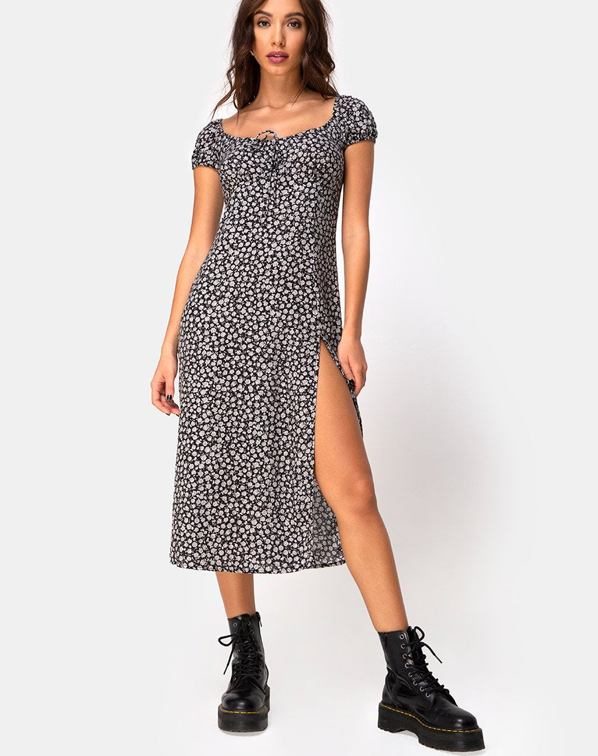 Vestido Milla en Ditsy Rose Negro