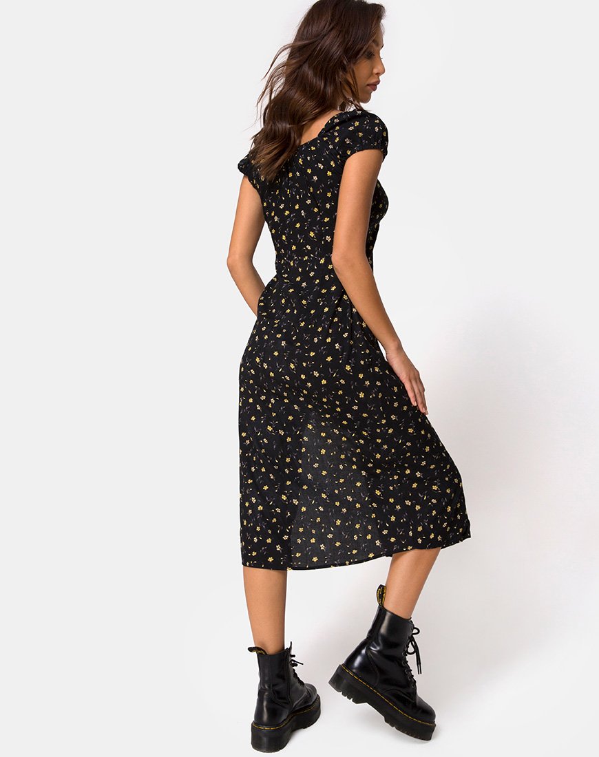 Imagen del vestido Milla Midi en Pretty Petal Negro