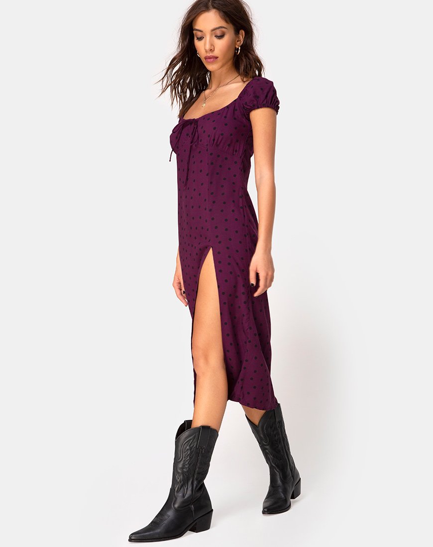 Imagen del vestido Milla en Skater Polka Vino
