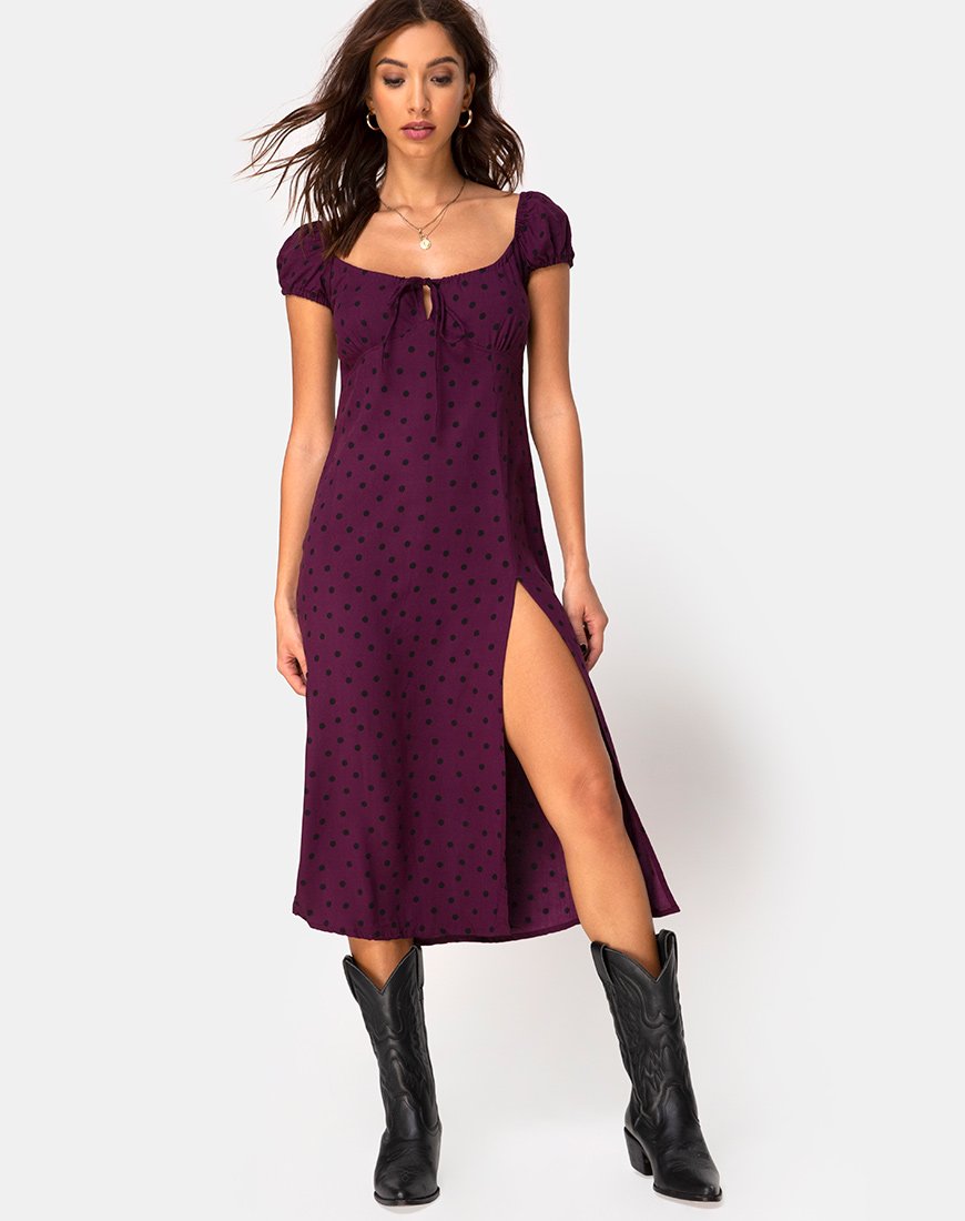 Imagen del vestido Milla en Skater Polka Vino
