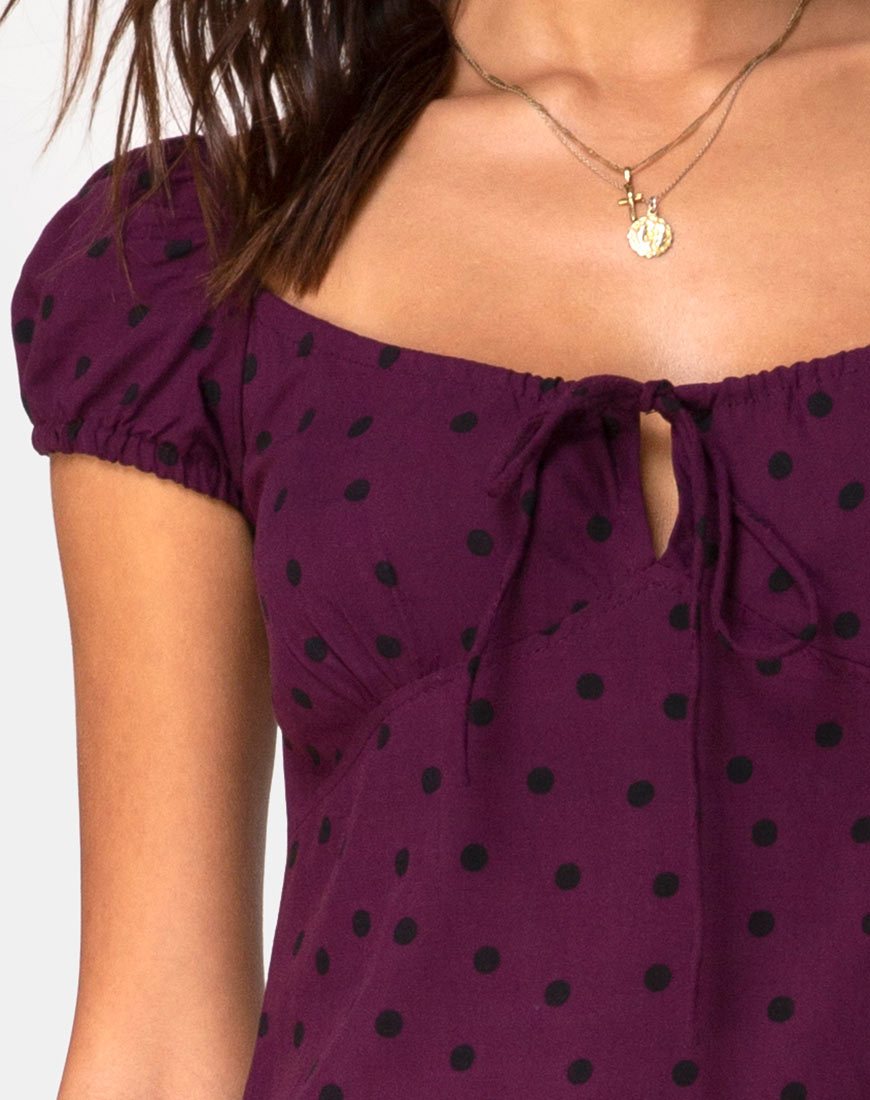 Imagen del vestido Milla en Skater Polka Vino