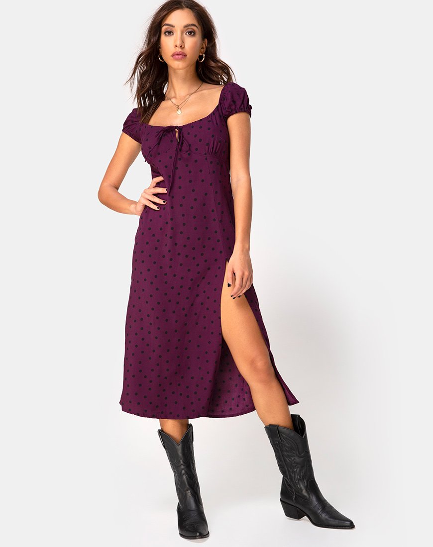 Vestido Milla en Skater Polka Vino