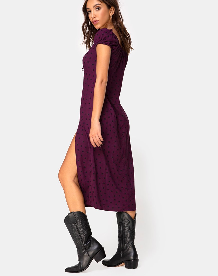 Imagen del vestido Milla en Skater Polka Vino