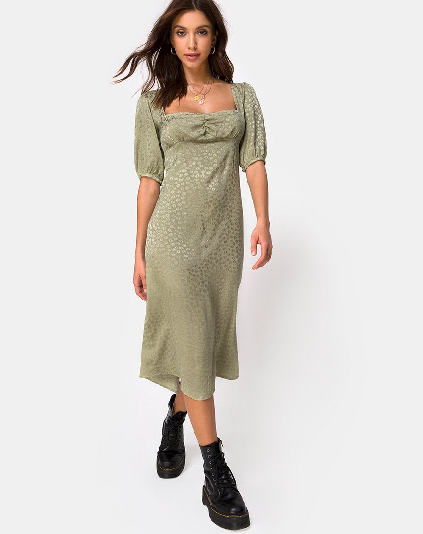 Imagen de Millo Vestido Midi en Satén Rosa Ditsy Sage