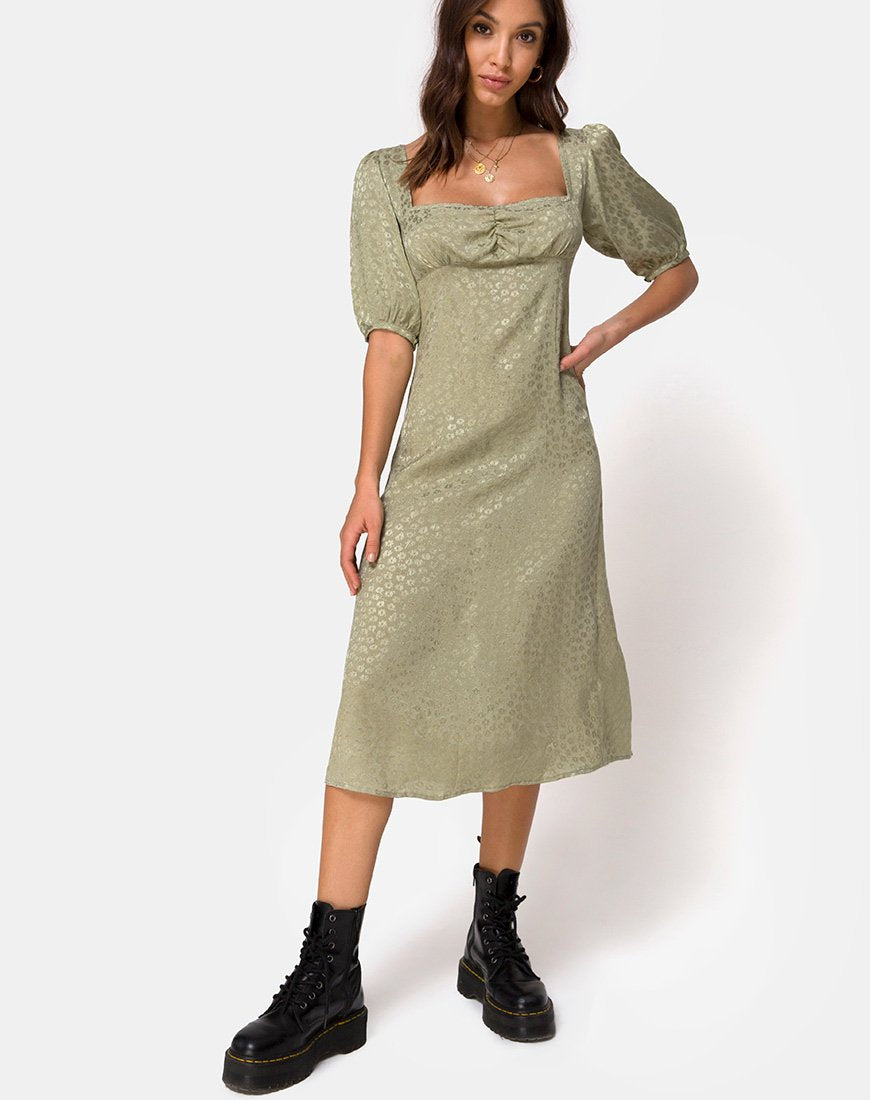 Imagen de Millo Vestido Midi en Satén Rosa Ditsy Sage