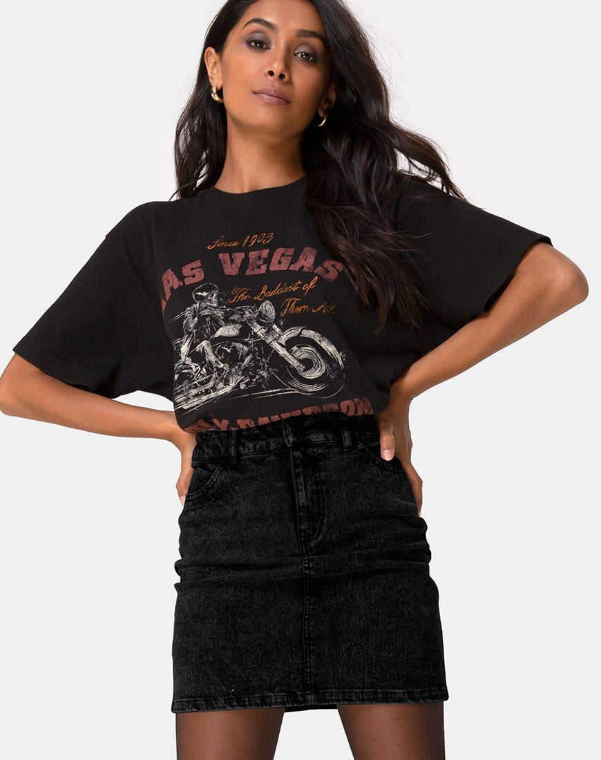 Minifalda Broomy en Black Stone Wash