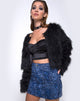 Imagen de la minifalda Broomy en leopardo azul real