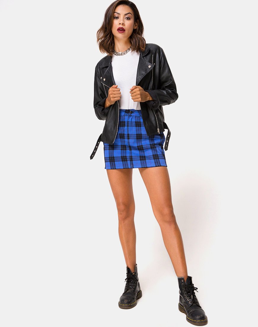 Imagen de la minifalda Broomy en tartán azul