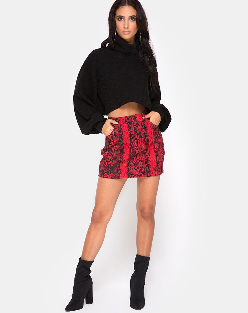 Imagen de la minifalda Broomy de serpiente roja