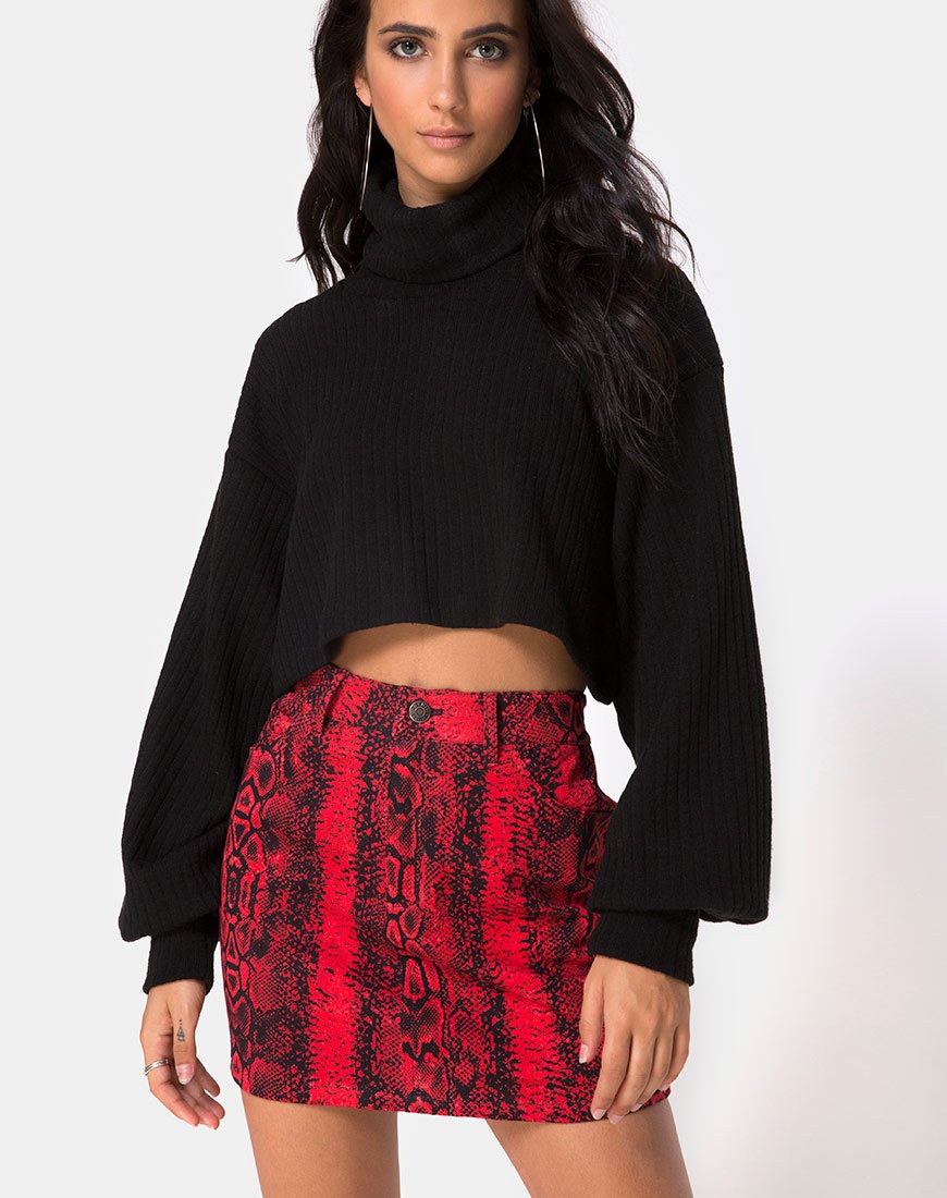 Minifalda Broomy de serpiente roja