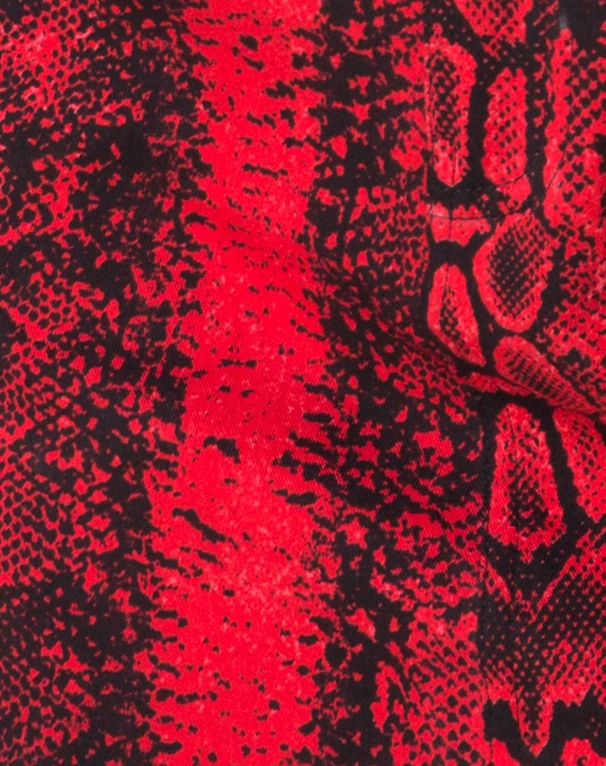 Imagen de la minifalda Broomy de serpiente roja