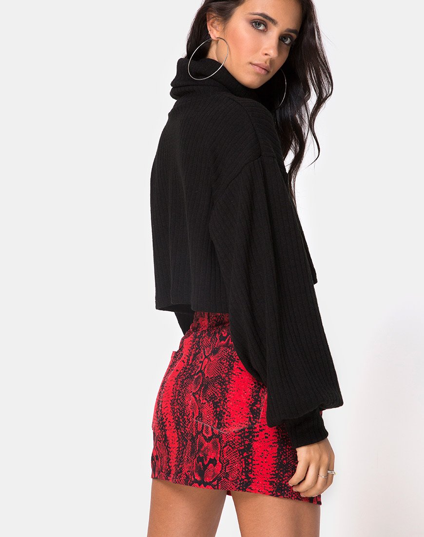 Minifalda Broomy de serpiente roja