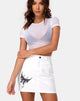 Imagen de Mini falda Broomy en blanco con mariposa Embro negro