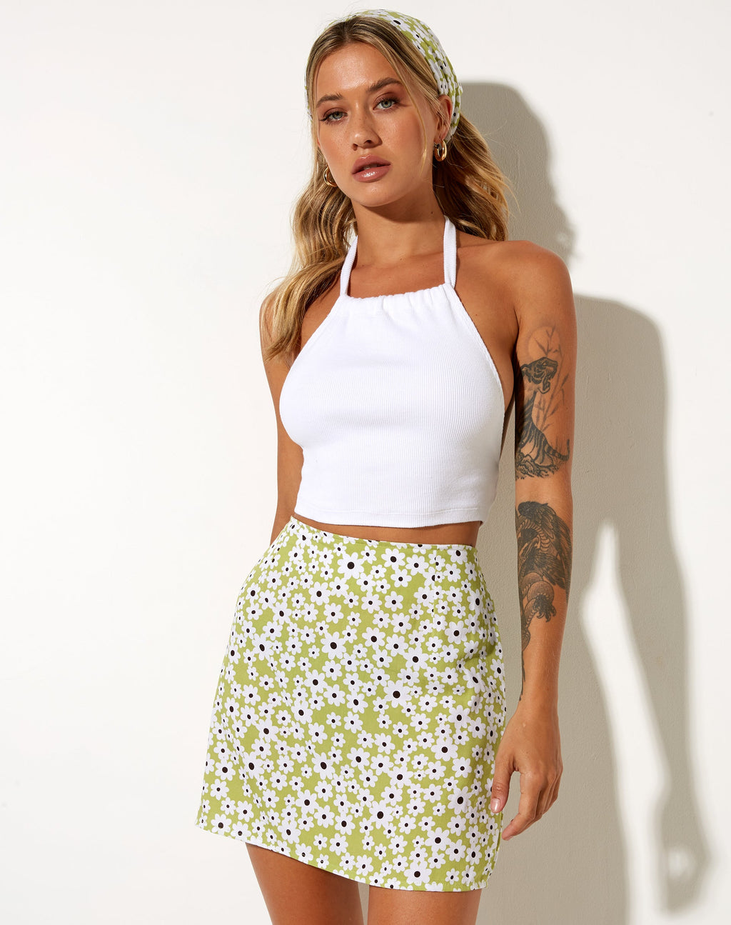 Minifalda Miona en Daisy Duke Verde