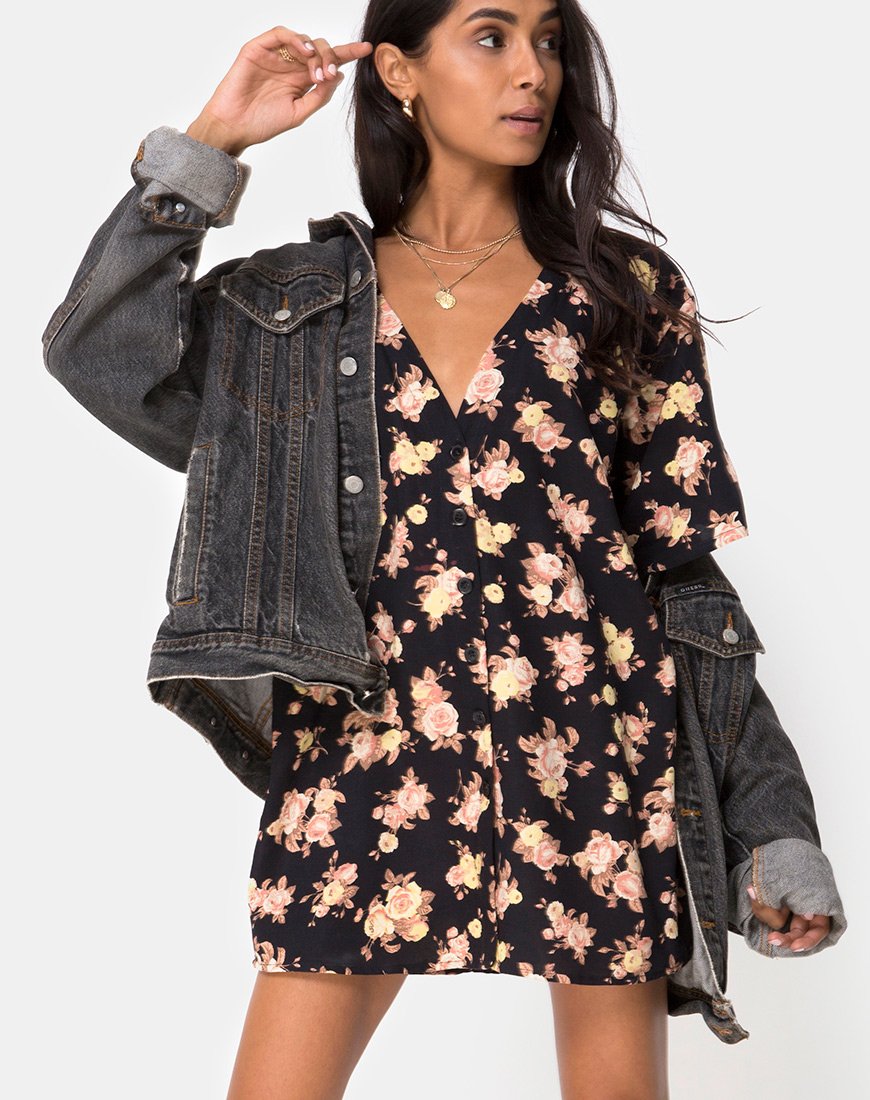 Imagen del Vestido Mirach en Rosa Antiguo Negro