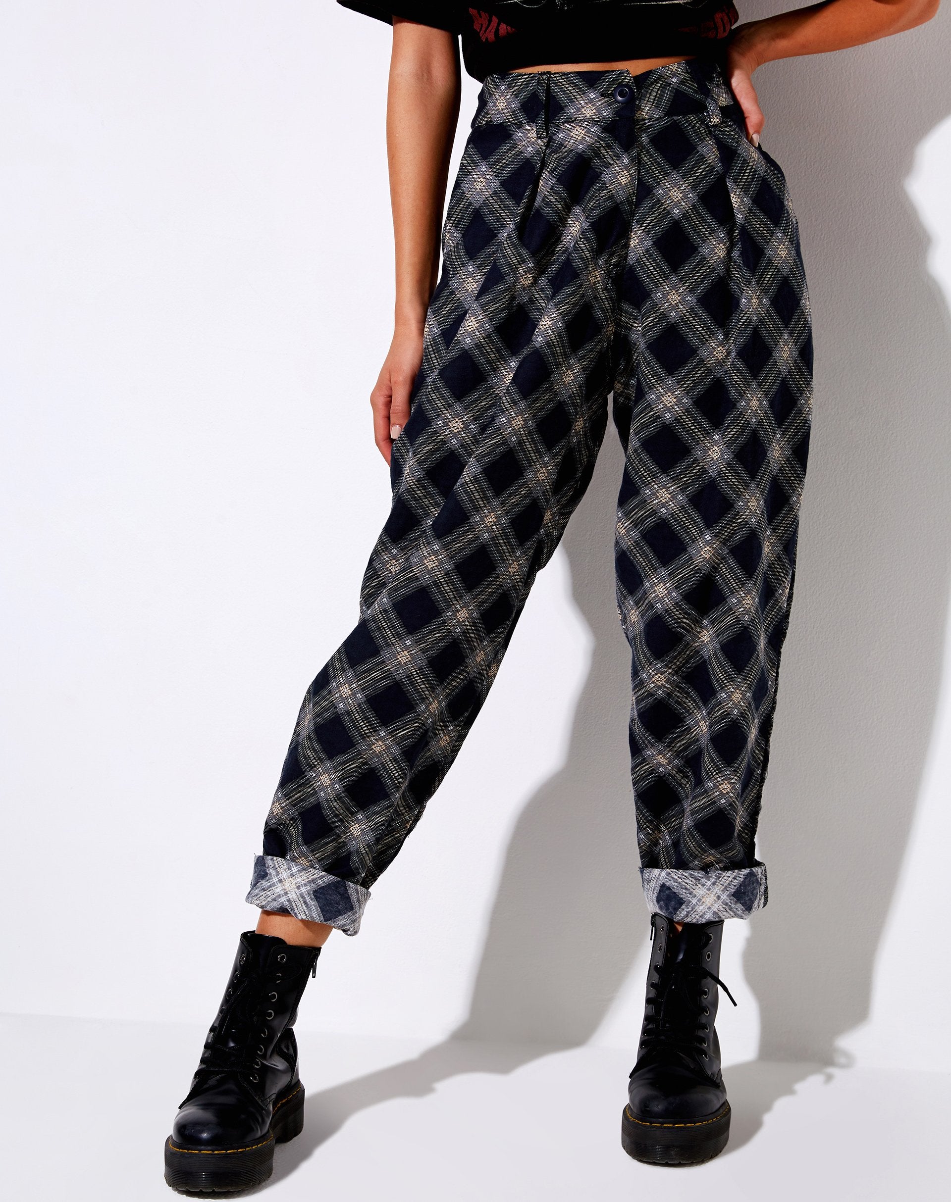 Imagen de Misca Pantalones a cuadros años 20 Negro y Gris