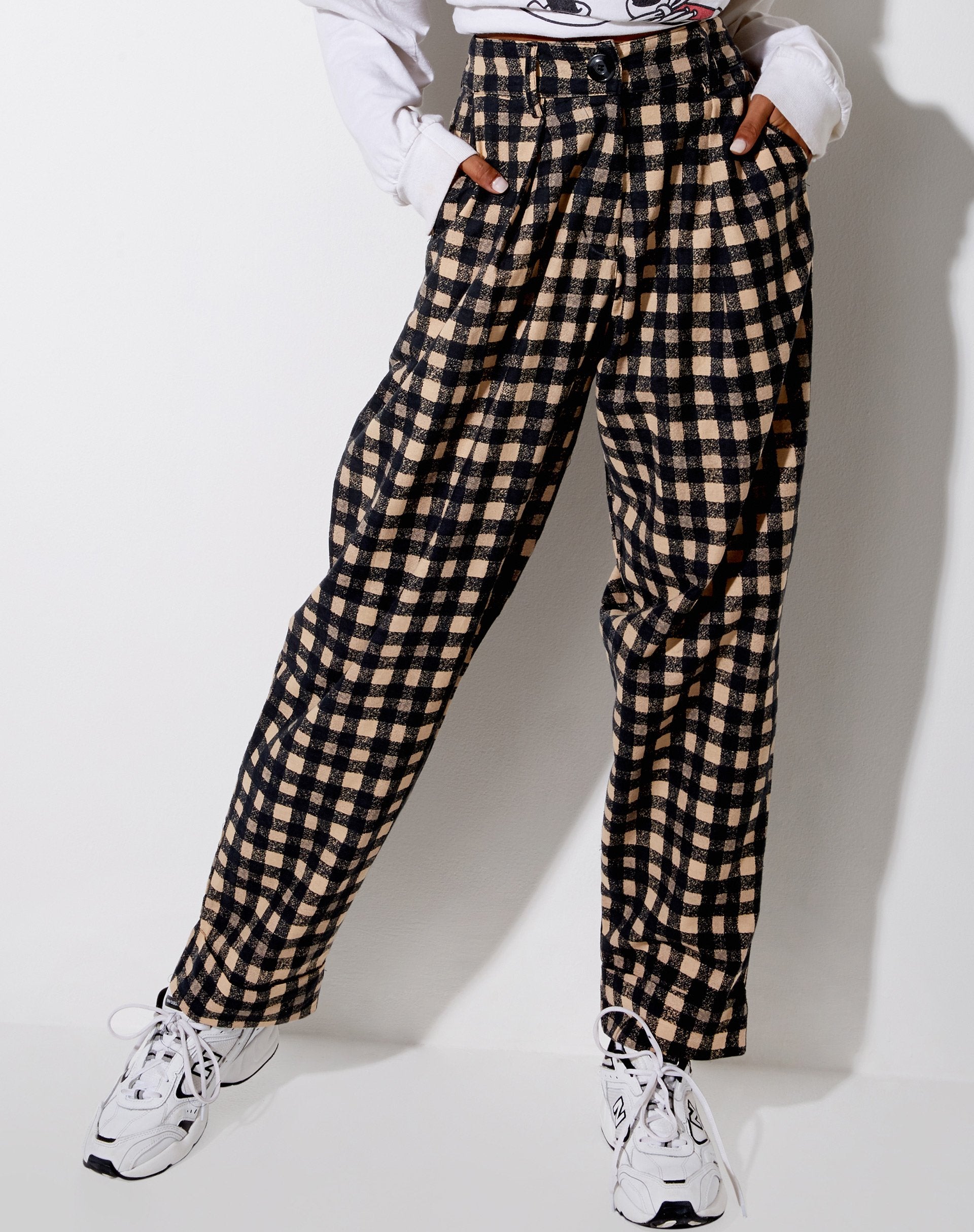 Imagen del pantalón Misca en cuadros grunge de los 90