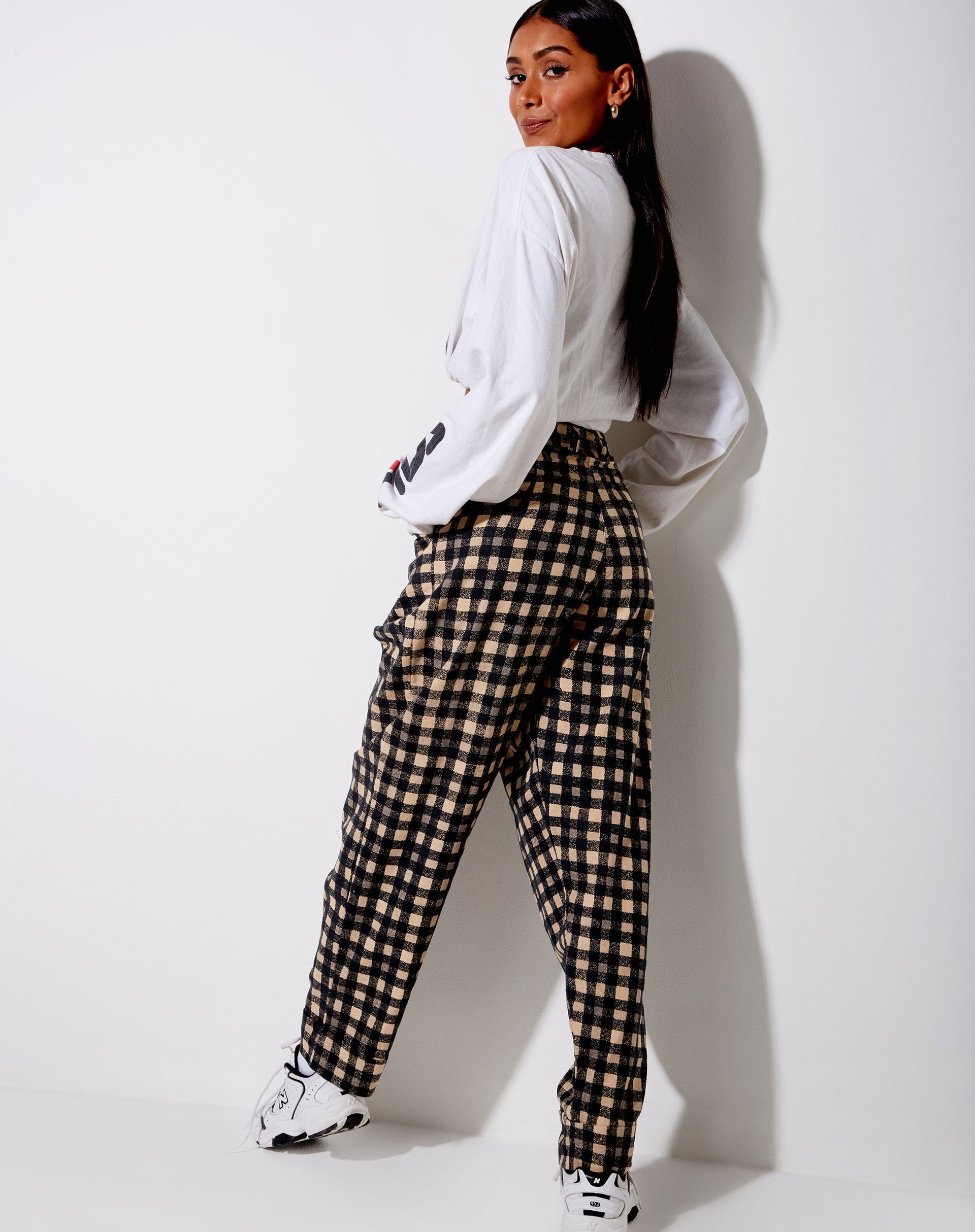 Imagen del pantalón Misca en cuadros grunge de los 90