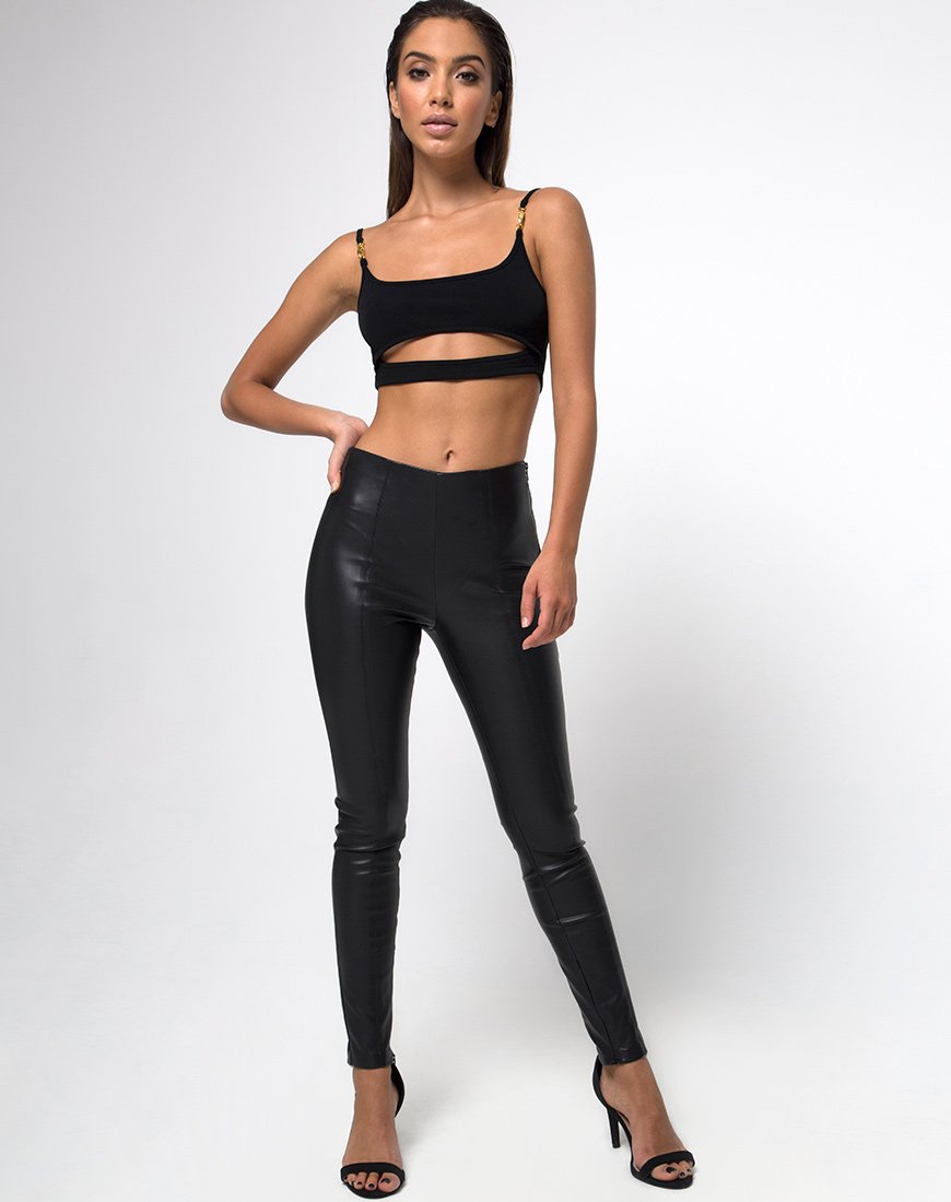Imagen de Mish Cutout Crop Top en negro Clasp Gold
