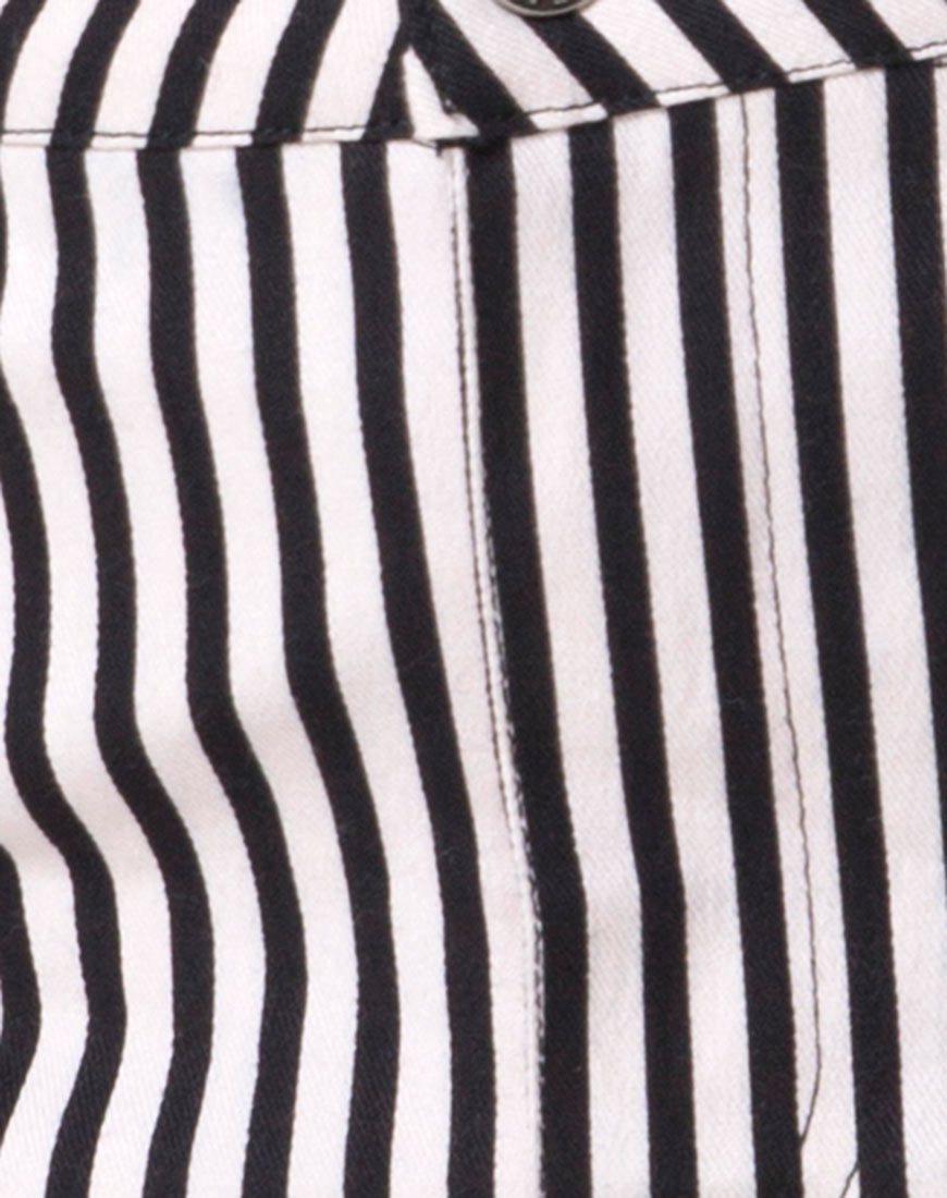 Imagen de la minifalda Broomy en mini raya diplomática negra y nude