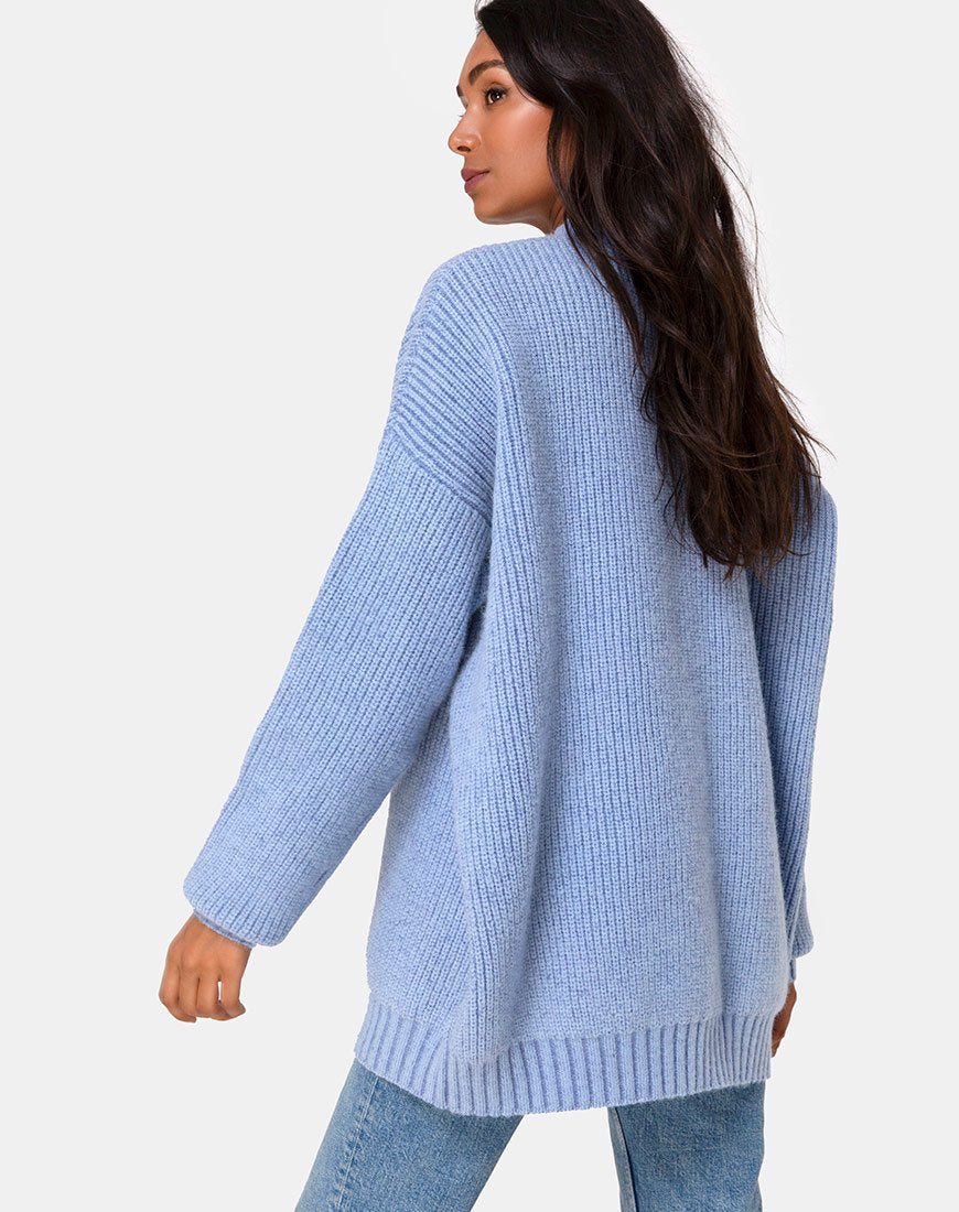Jersey Mody de canalé azul
