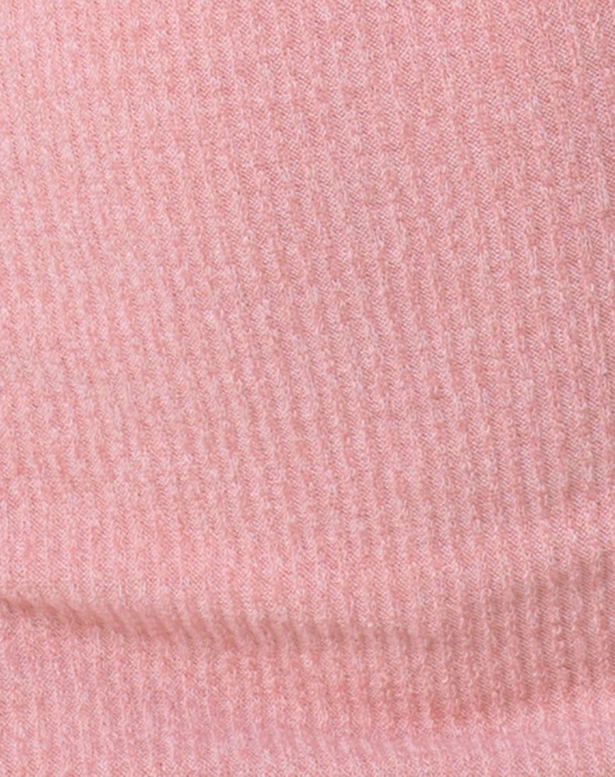Imagen de Moeena Top de cuello alto en punto Crinkle Rib Rosa