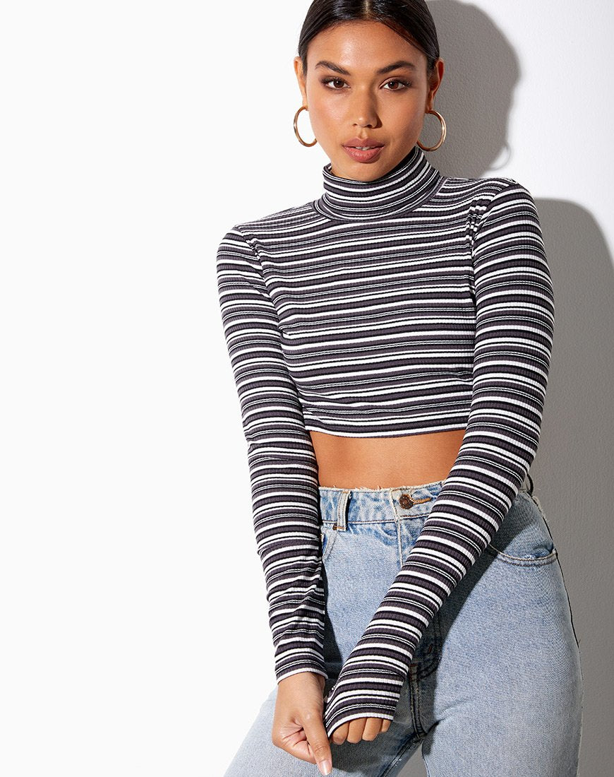 Imagen de Moeena Crop Top en Negro Gris y Blanco