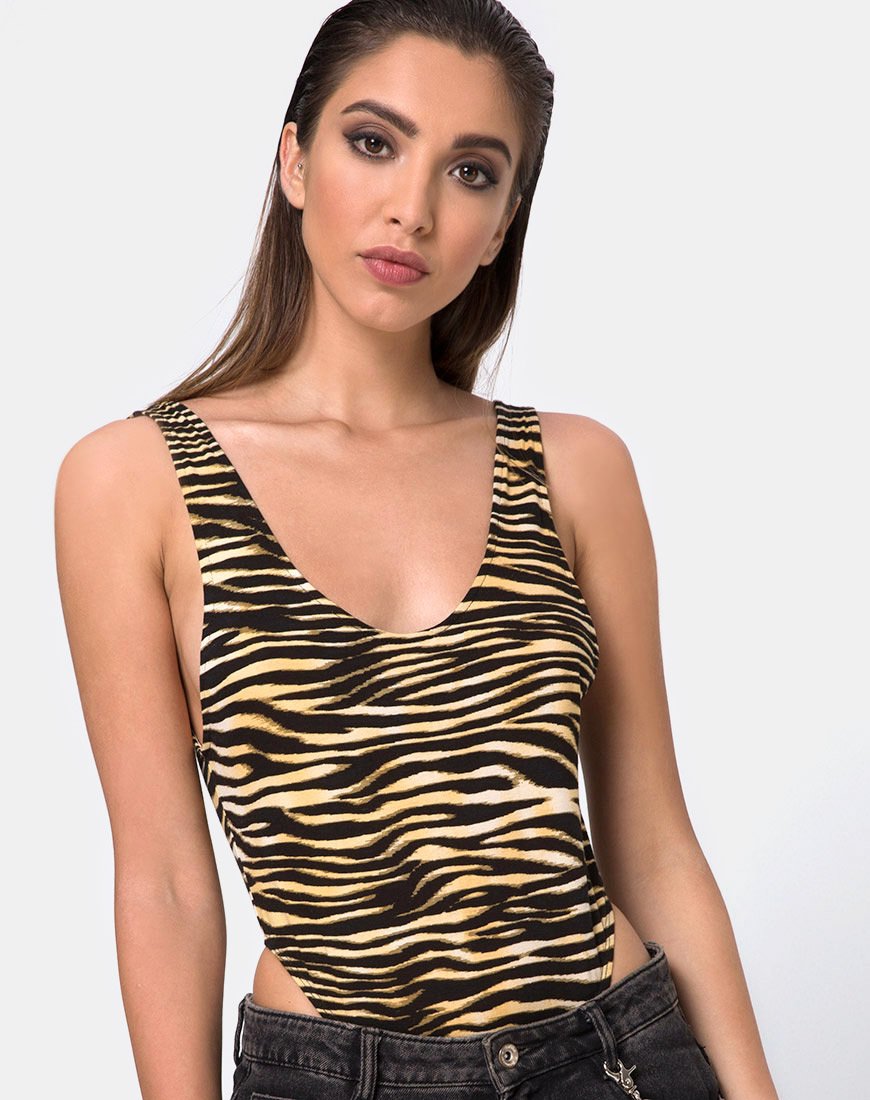 Corpiño Molemo Plunge en Zip's Zebra Marrón