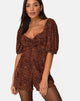 Imagen de Monali Playsuit en Crinkle Ditsy Leopard Naranja