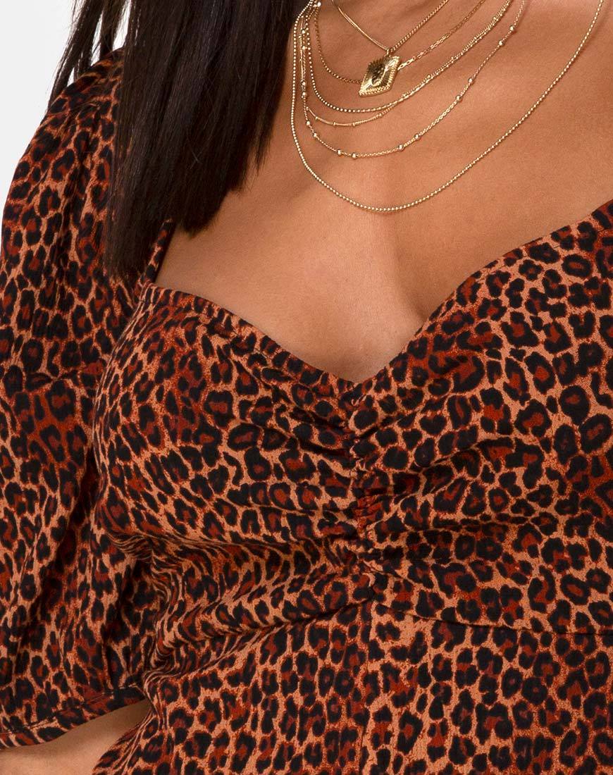 Imagen de Monali Playsuit en Crinkle Ditsy Leopard Naranja