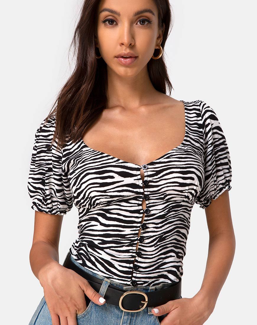 Imagen de Monda Crop Top en Classic Zebra