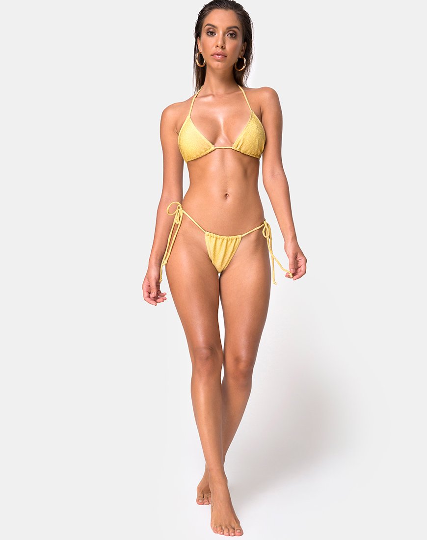 Imagen de la braguita de bikini Mone en purpurina dorada