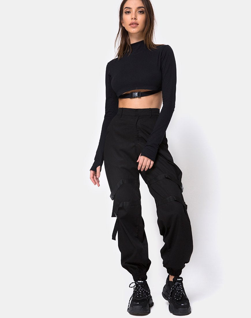 Imagen de Monec Crop Top en negro Hebilla