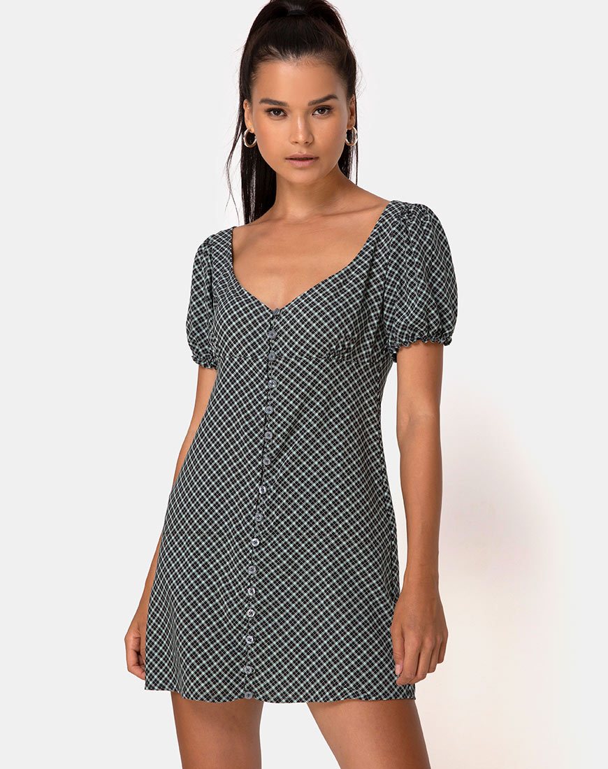 Mini Vestido Montero en Check it Out Verde
