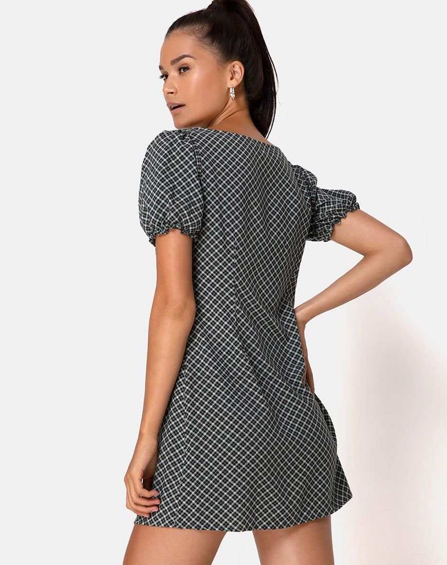 Mini Vestido Montero en Check it Out Verde