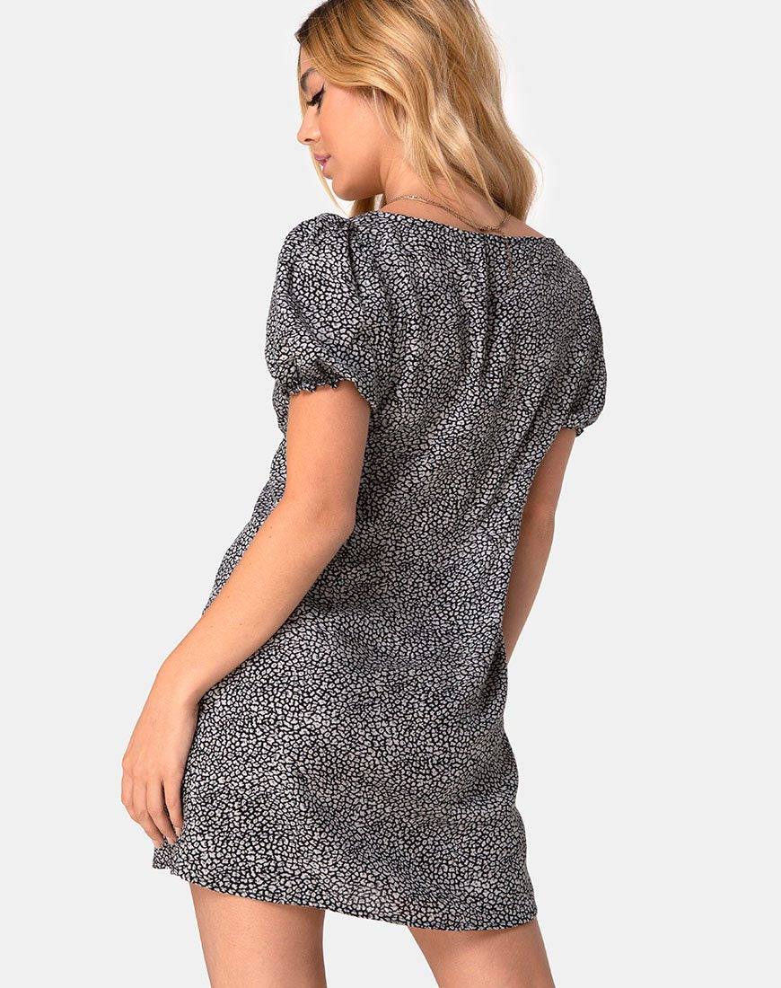 Vestido Montero Gris Leopardo