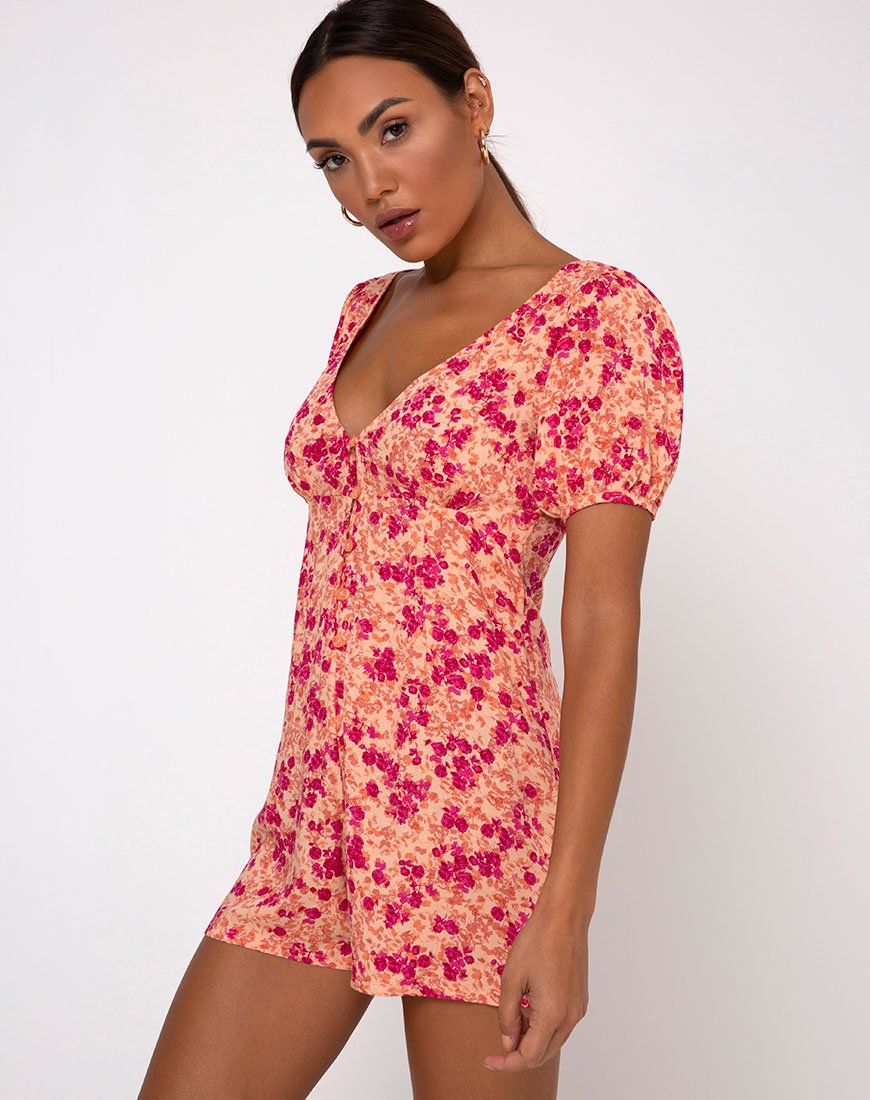 Playsuit Mora en Cantalupo Flor Silvestre Oscuro
