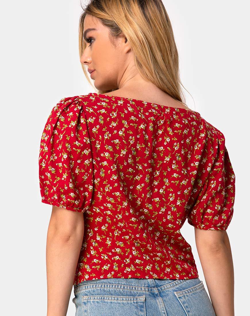 Imagen de Moria Top en Falling For You Floral Rojo