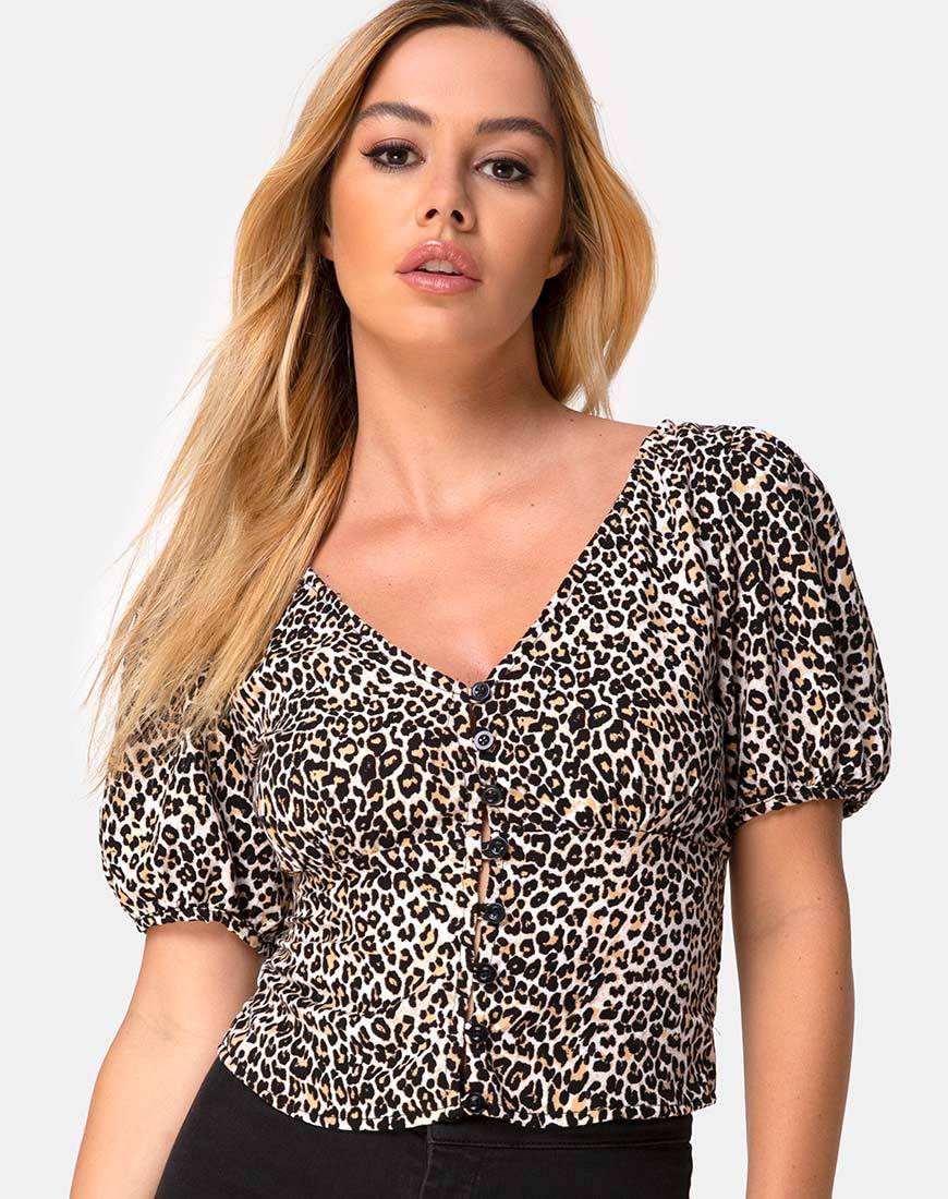 Top Moria en Rar Leopardo Marrón