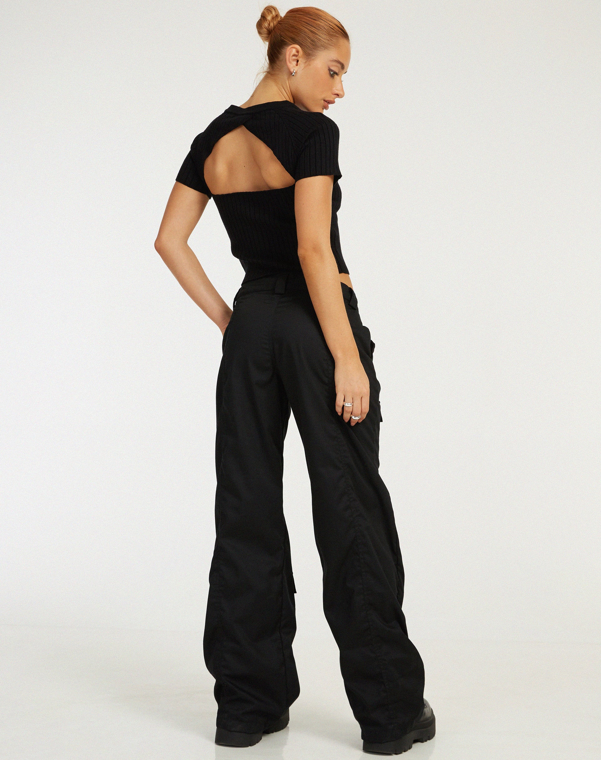Morsche Cut Out Crop Top Negro