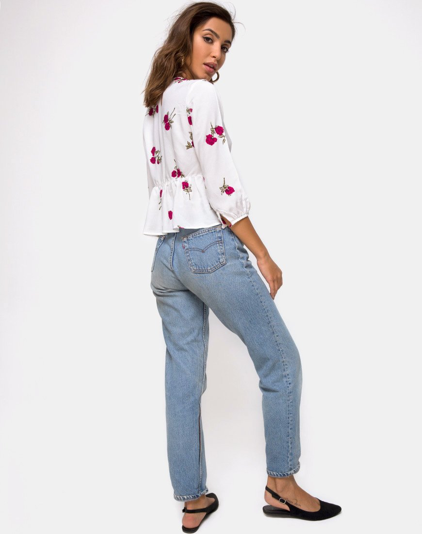 Imagen de Mosca Plunge Top en Grunge Rose Ivory